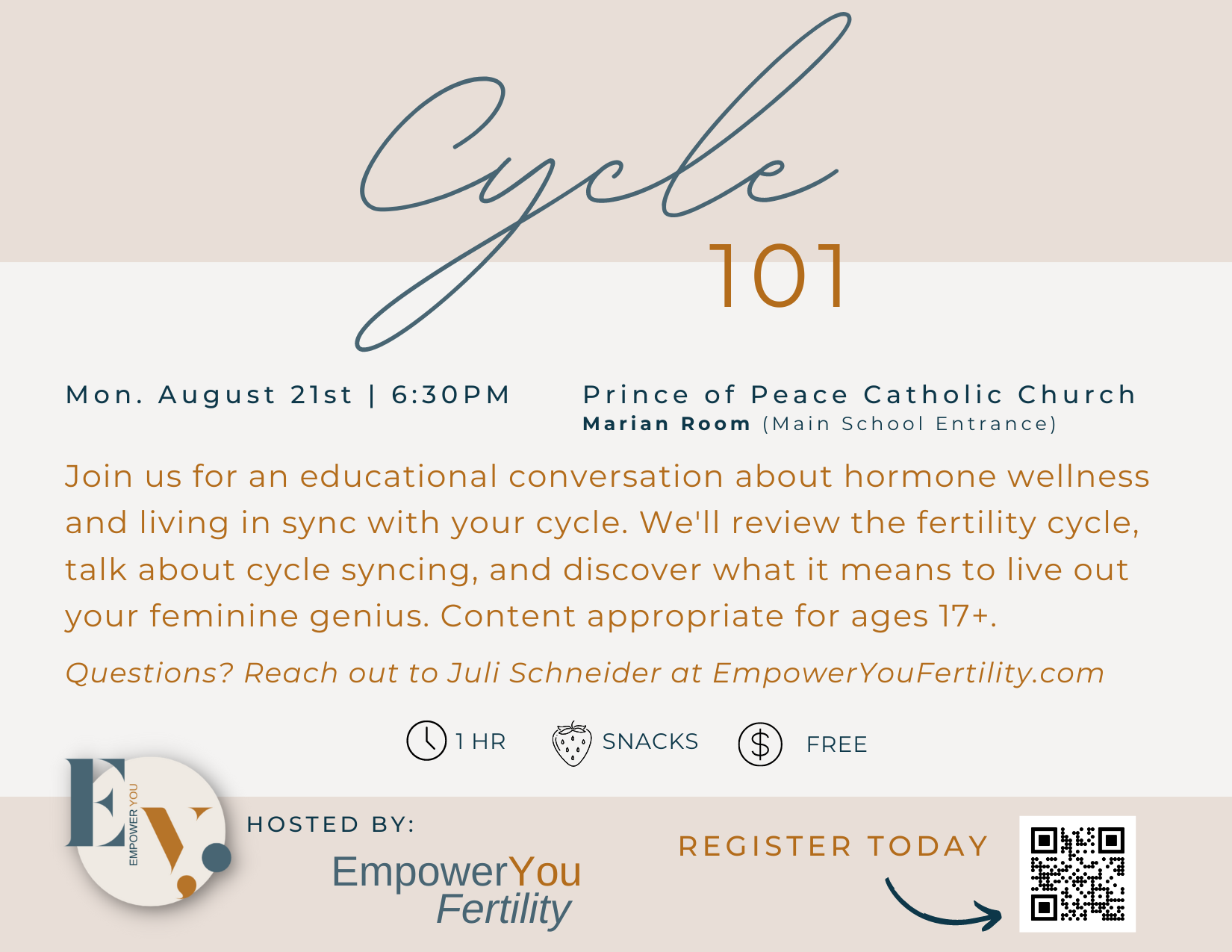 Cycle 101 (NFP) Class | Prince of Peace Catholic Community