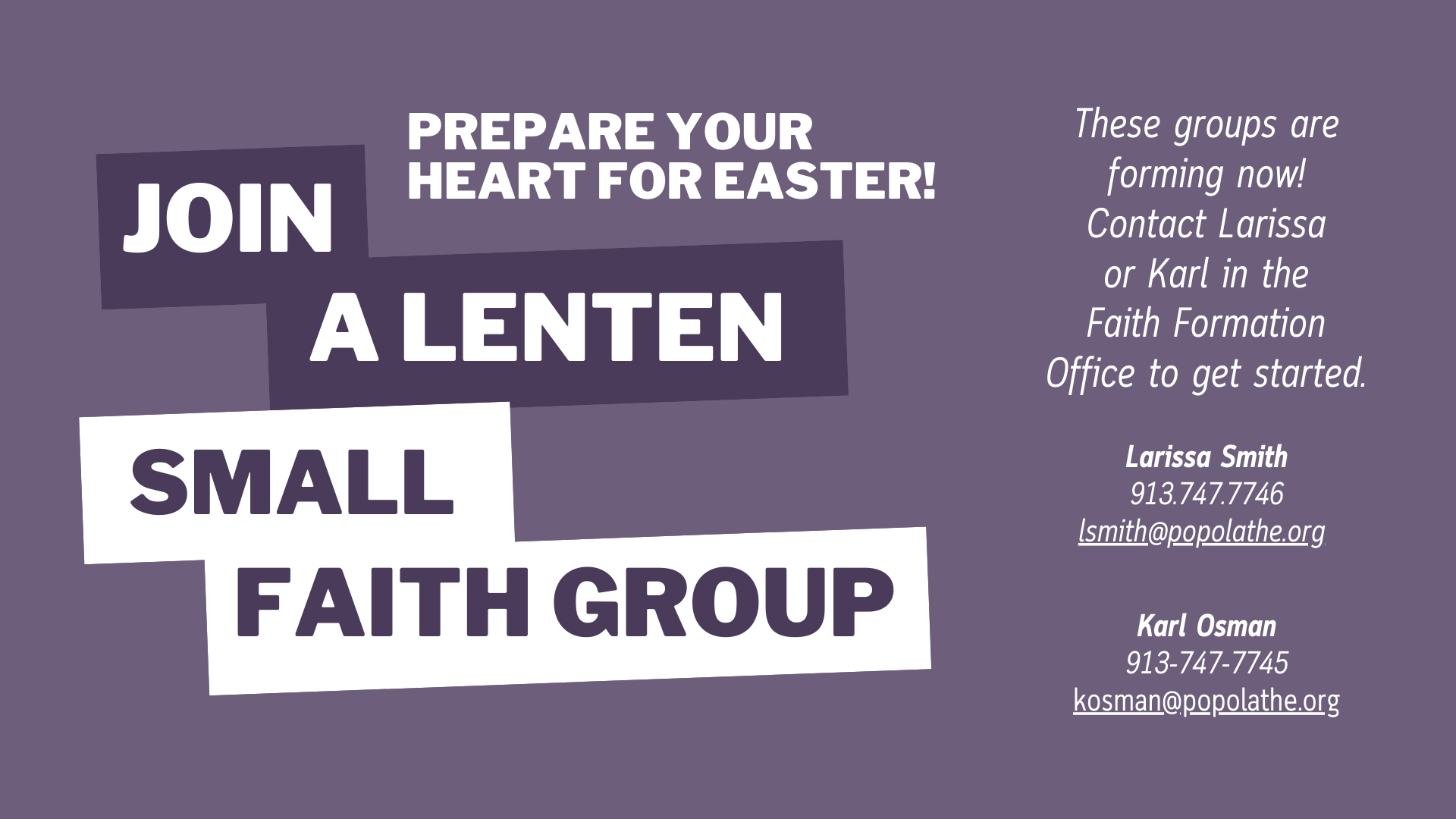 lenten small faith groups 